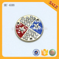 MC608 Round shape fashion crystal clothing tag metal